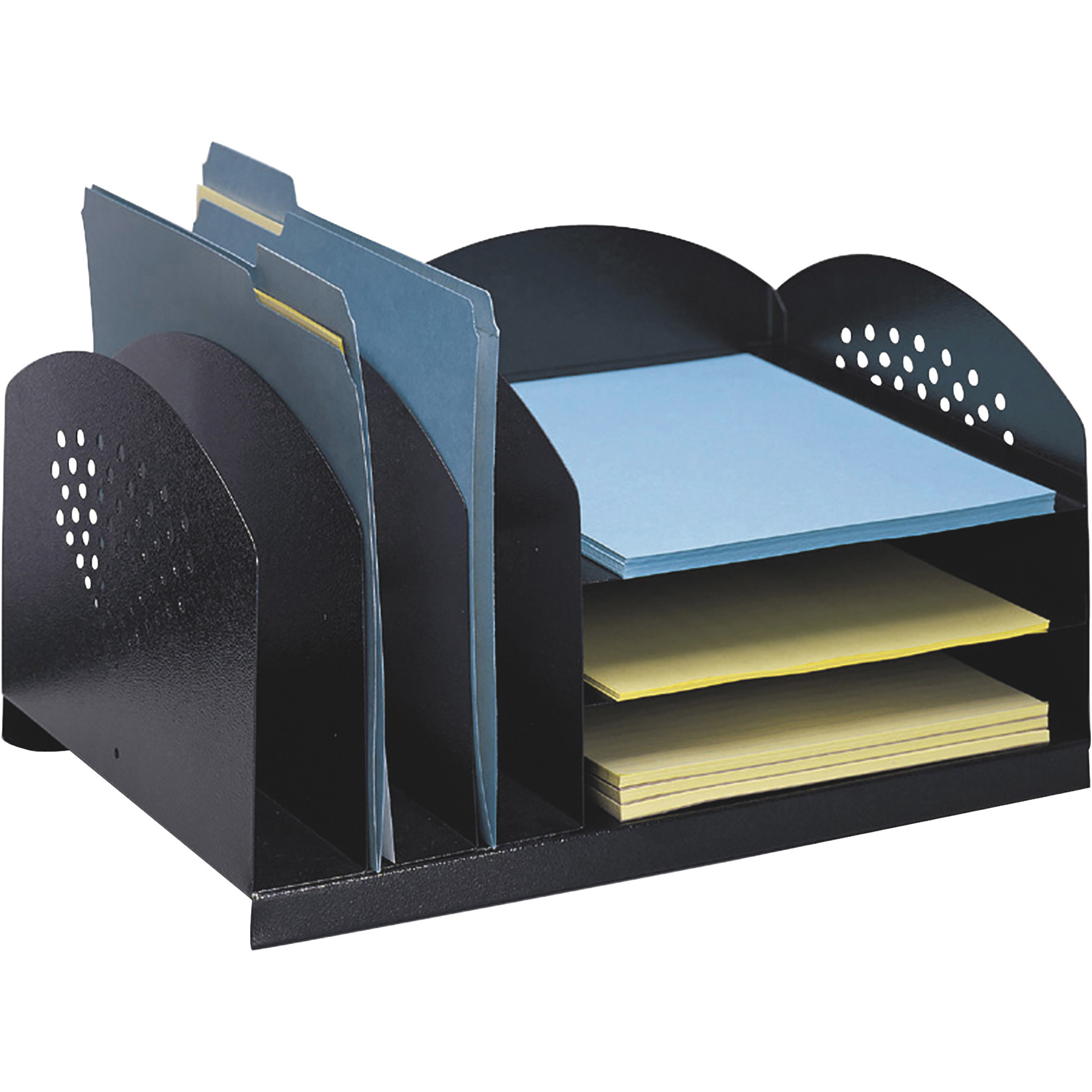 Safco Combination Desk Organizer, Black, Model# 3167BL